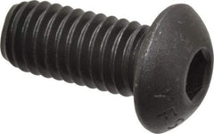 Value Collection - 3/8-16 UNC Hex Socket Drive, Button Screw - Alloy Steel, Black Oxide Finish, Fully Threaded, 7/8" Length Under Head - Exact Tool & Supply
