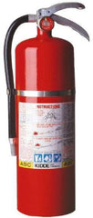 Kidde - 10 Lb, 4-A:80-B:C Rated, Dry Chemical Fire Extinguisher - 5-1/4" Diam x 19.13" High, 195 psi, 20' Discharge in 22 sec, Rechargeable, Steel Cylinder - Exact Tool & Supply