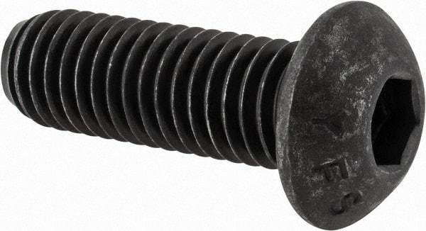 Value Collection - 1/2-13 UNC Hex Socket Drive, Button Screw - Alloy Steel, Black Oxide Finish, Fully Threaded, 1-1/2" Length Under Head - Exact Tool & Supply