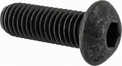 Value Collection - 1/2-13 UNC Hex Socket Drive, Button Screw - Alloy Steel, Black Oxide Finish, Fully Threaded, 1-1/2" Length Under Head - Exact Tool & Supply