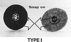 Merit Abrasives - 1-1/2" Diam Quick-Change Type R Disc Backing Pad - 1/4" Shank Diam, Medium Density, 30,000 RPM, Power-Lock Type 3 Compatible - Exact Tool & Supply