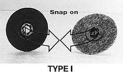 Merit Abrasives - 2" Diam Quick-Change Type R Disc Backing Pad - 1/4" Shank Diam, Hard Density, 30,000 RPM, Power-Lock Type 3 Compatible - Exact Tool & Supply