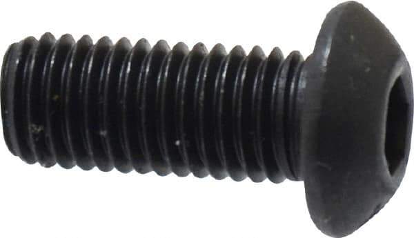 Value Collection - 1/4-28 UNF Hex Socket Drive, Button Screw - Alloy Steel, Black Oxide Finish, Fully Threaded, 5/8" Length Under Head - Exact Tool & Supply