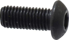 Value Collection - 1/4-28 UNF Hex Socket Drive, Button Screw - Alloy Steel, Black Oxide Finish, Fully Threaded, 5/8" Length Under Head - Exact Tool & Supply