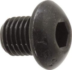 Value Collection - 5/16-24 UNF Hex Socket Drive, Button Screw - Alloy Steel, Black Oxide Finish, Fully Threaded, 3/8" Length Under Head - Exact Tool & Supply