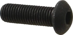 Value Collection - 5/16-24 UNF Hex Socket Drive, Button Screw - Alloy Steel, Black Oxide Finish, Fully Threaded, 1" Length Under Head - Exact Tool & Supply