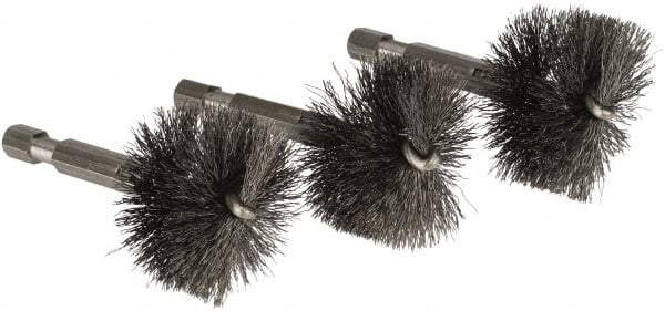 Ridgid - 1-1/4 Inch Inside Diameter, 1-7/16 Inch Actual Brush Diameter, Steel, Power Fitting and Cleaning Brush - Exact Tool & Supply