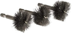 Ridgid - 1-1/4 Inch Inside Diameter, 1-7/16 Inch Actual Brush Diameter, Steel, Power Fitting and Cleaning Brush - Exact Tool & Supply