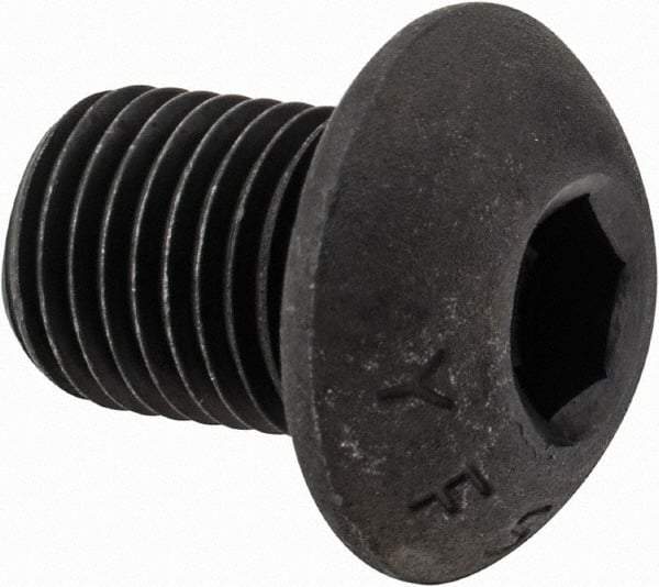 Value Collection - 3/8-24 UNF Hex Socket Drive, Button Screw - Alloy Steel, Black Oxide Finish, Fully Threaded, 1/2" Length Under Head - Exact Tool & Supply