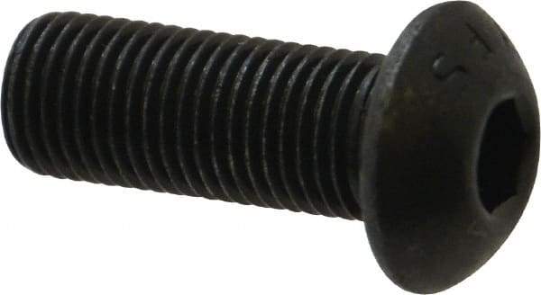 Value Collection - 3/8-24 UNF Hex Socket Drive, Button Screw - Alloy Steel, Black Oxide Finish, Fully Threaded, 1" Length Under Head - Exact Tool & Supply