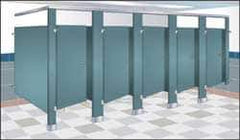 Bradley - 1 Steel In-Corner Washroom Partition Compartment - 57 Inch Long x 36 Inch Wide x 96 Inch High, ADA Compliant Stall Compatibility, Almond - Exact Tool & Supply
