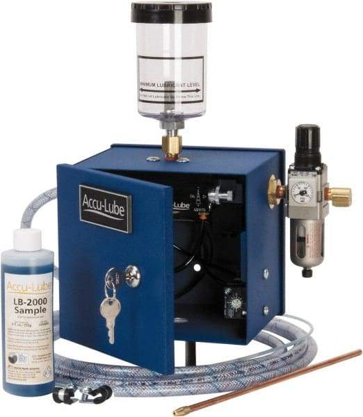 Accu-Lube - 1 Outlet, 10 Ounce Tank Capacity, Micro Lubricant System - 12' Coolant Line Length - Exact Tool & Supply