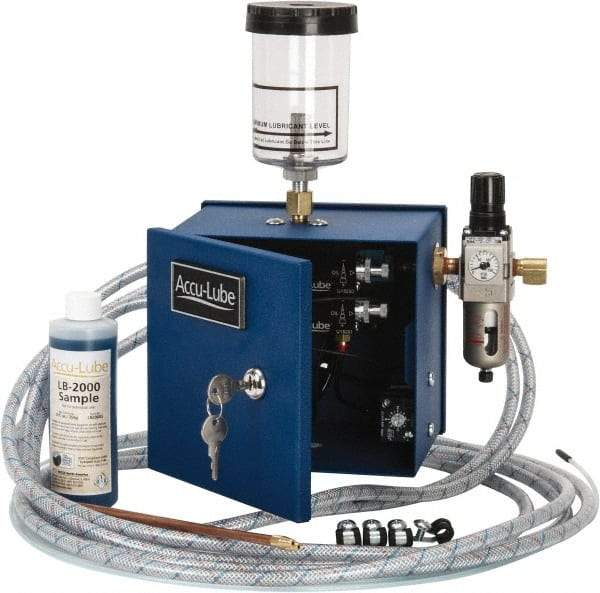 Accu-Lube - 2 Outlet, 10 Ounce Tank Capacity, Micro Lubricant System - 12' Coolant Line Length - Exact Tool & Supply