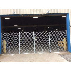 Illinois Engineered Products - 8' High Bi-Parting Folding Gates - Galvanized Steel, Silver - Exact Tool & Supply