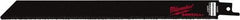 Milwaukee Tool - 9" Long x 3/4" Thick, Steel Reciprocating Saw Blade - Straight Profile, Continuous Edge, Universal Shank - Exact Tool & Supply