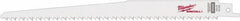 Milwaukee Tool - 9" Long x 3/4" Thick, Steel Reciprocating Saw Blade - Tapered Profile, 6 TPI, Toothed Edge, Universal Shank - Exact Tool & Supply
