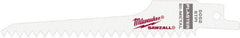 Milwaukee Tool - 5" Long x 3/4" Thick, Steel Reciprocating Saw Blade - Scroll Profile, 6 TPI, Toothed Edge, Universal Shank - Exact Tool & Supply