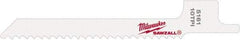 Milwaukee Tool - 3-5/8" Long x 5/16" Thick, Steel Reciprocating Saw Blade - Scroll Profile, 10 TPI, Toothed Edge, Universal Shank - Exact Tool & Supply