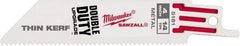 Milwaukee Tool - 4" Long x 3/4" Thick, Steel Reciprocating Saw Blade - Straight Profile, 14 TPI, Toothed Edge, Universal Shank - Exact Tool & Supply