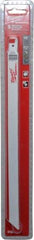 Milwaukee Tool - 12" Long x 5/8" Thick, Steel Reciprocating Saw Blade - Straight Profile, 10 to 14 TPI, Toothed Edge, Universal Shank - Exact Tool & Supply