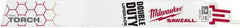 Milwaukee Tool - 9" Long x 1" Thick, Steel Reciprocating Saw Blade - Straight Profile, 10 TPI, Toothed Edge, Universal Shank - Exact Tool & Supply