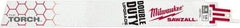 Milwaukee Tool - 9" Long x 1" Thick, Steel Reciprocating Saw Blade - Straight Profile, 14 TPI, Toothed Edge, Universal Shank - Exact Tool & Supply