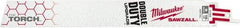 Milwaukee Tool - 9" Long x 1" Thick, Steel Reciprocating Saw Blade - Straight Profile, 18 TPI, Toothed Edge, Universal Shank - Exact Tool & Supply