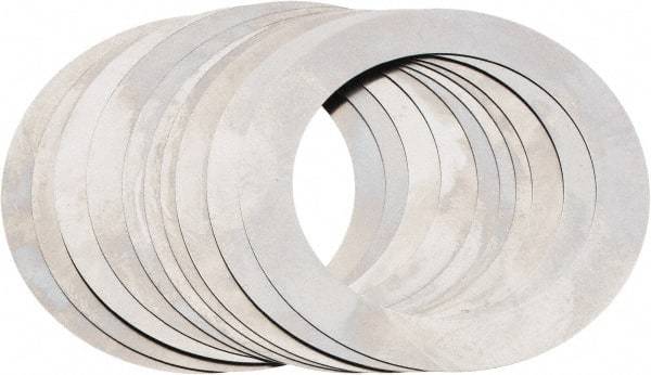 Made in USA - 0.007" Thick, 1-3/8" Inside x 1-7/8" OD, Round Shim - Uncoated 302/304 Stainless Steel - Exact Tool & Supply