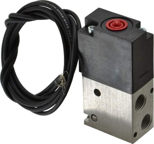 ARO/Ingersoll-Rand - 1/8", 3-Way Body Ported Stacking Solenoid Valve - 120 VAC, 0.2 CV Rate, 2.4" High - Exact Tool & Supply