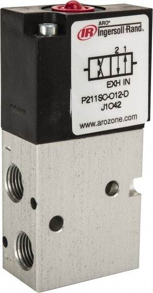 ARO/Ingersoll-Rand - 1/8", 3-Way Stacking Solenoid Valve - 120 VAC, 0.2 CV Rate, 2.4" High - Exact Tool & Supply