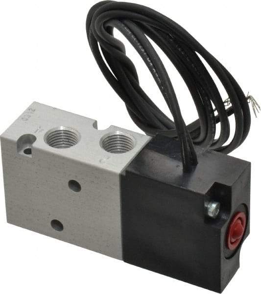 ARO/Ingersoll-Rand - 1/8", 4-Way Body Ported Stacking Solenoid Valve - 24 VDC, 0.2 CV Rate, 2.8" High - Exact Tool & Supply