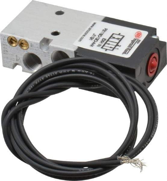 ARO/Ingersoll-Rand - 1/8", 4-Way Body Ported Stacking Solenoid Valve with Speed Control - 120 VAC, 0.2 CV Rate, 2.8" High - Exact Tool & Supply