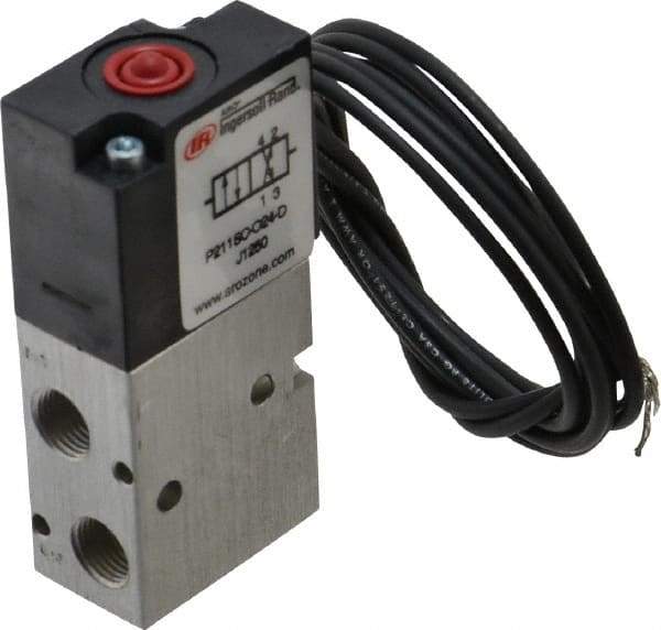 ARO/Ingersoll-Rand - 1/8", 4-Way Body Ported Stacking Solenoid Valve with Speed Control - 24 VDC, 0.2 CV Rate, 2.8" High - Exact Tool & Supply