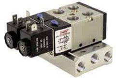 ARO/Ingersoll-Rand - 3/8", 4-Way 2-Position Maxair Stacking Solenoid Valve - 24 VDC, 1.65 CV Rate, 1.81" High - Exact Tool & Supply
