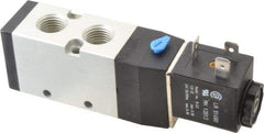 ARO/Ingersoll-Rand - 1/4", 4-Way 2-Position Maxair Stacking Solenoid Valve - 12 VDC, 0.7 CV Rate, 1.37" High - Exact Tool & Supply