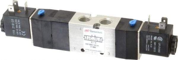 ARO/Ingersoll-Rand - 1/4", 4-Way 3-Position Maxair Stacking Solenoid Valve - 120 VAC, 0.7 CV Rate, 1.81" High - Exact Tool & Supply
