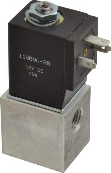 ARO/Ingersoll-Rand - 1/4", CAT Series 3-Way 2-Position Body Ported Stacking Solenoid Valve - 12 VDC, 0.2 CV Rate, 3-1/2" High - Exact Tool & Supply