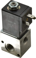 ARO/Ingersoll-Rand - 1/4", CAT Series 3-Way 2-Position Stacking Solenoid Valve - 12 VDC, 0.2 CV Rate, 3-1/2" High - Exact Tool & Supply