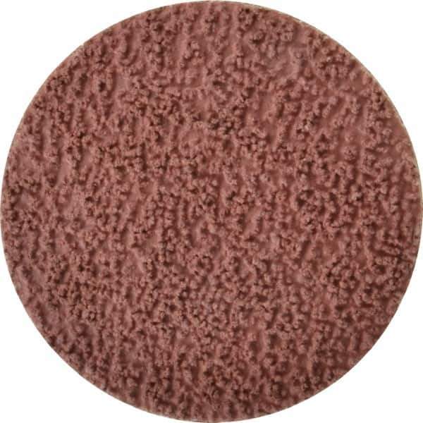 Made in USA - 3" Disc Diam, 80 Grit, Aluminum Oxide Quick Change Disc - Type S Attaching System, Coated, Brown, Medium Grade - Exact Tool & Supply