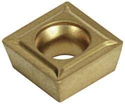 Hertel - SCMT32.52 LF Grade HC210 Carbide Turning Insert - TiN Finish, 90° Square, 3/8" Inscr Circle, 5/32" Thick, 1/32" Corner Radius - Exact Tool & Supply