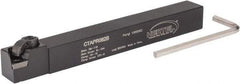 Hertel - CTAP, Right Hand Cut, 3° Lead Angle, 1/2" Shank Height x 1/2" Shank Width, Positive Rake Indexable Turning Toolholder - 4-1/2" OAL, TP..22 Insert Compatibility, Series Clamp Type - Exact Tool & Supply