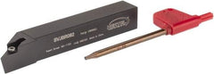 Hertel - SVJB, Right Hand Cut, 3° Lead Angle, 1/2" Shank Height x 1/2" Shank Width, Neutral Rake Indexable Turning Toolholder - 3-1/2" OAL, VB..22. Insert Compatibility, Series Screw-Type - Exact Tool & Supply