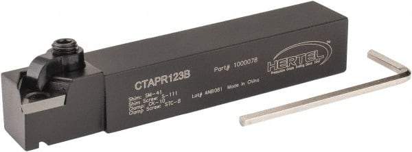 Hertel - CTAP, Right Hand Cut, 3° Lead Angle, 3/4" Shank Height x 3/4" Shank Width, Neutral Rake Indexable Turning Toolholder - 4-1/2" OAL, TP..32. Insert Compatibility, Series Clamp Type - Exact Tool & Supply