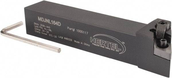 Hertel - MDJN, Left Hand Cut, 3° Lead Angle, 1" Shank Height x 1" Shank Width, Negative Rake Indexable Turning Toolholder - 6" OAL, DN..43. Insert Compatibility, Series Multi-Option - Exact Tool & Supply