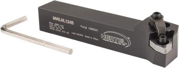 Hertel - MWLN, Left Hand Cut, 5° Lead Angle, 3/4" Shank Height x 3/4" Shank Width, Negative Rake Indexable Turning Toolholder - 4-1/2" OAL, WN..43. Insert Compatibility, Series Multi-Option - Exact Tool & Supply