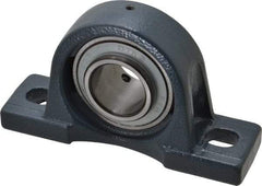 Value Collection - 1-7/16" ID, 3-21/32" OAW x 6-9/16" OAL x 3-21/32" OAH High Temperature Ball Bearing Pillow Block - 3,400 Lb Static Cap, 5,650 Lb Dyn Cap, 5" Btw Mnt Hole Ctrs, 1-7/8" Base-to-Ctr Ht, Cast Iron - Exact Tool & Supply
