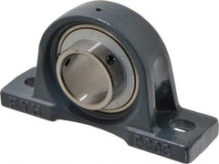 Value Collection - 1-3/4" ID, 4-3/16" OAW x 7-15/32" OAL x 4-3/16" OAH High Temperature Ball Bearing Pillow Block - 4,510 Lb Static Cap, 7,200 Lb Dyn Cap, 5-3/4" Btw Mnt Hole Ctrs, 2-1/8" Base-to-Ctr Ht, Cast Iron - Exact Tool & Supply