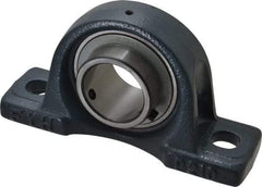 Value Collection - 1-15/16" ID, 4-7/16" OAW x 8-1/8" OAL x 4-7/16" OAH High Temperature Ball Bearing Pillow Block - 5,120 Lb Static Cap, 7,700 Lb Dyn Cap, 6-1/4" Btw Mnt Hole Ctrs, 2-1/4" Base-to-Ctr Ht, Cast Iron - Exact Tool & Supply