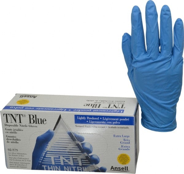 Ansell - Size XL, 5 mil, Industrial Grade, Powdered Nitrile Disposable Gloves - Exact Tool & Supply