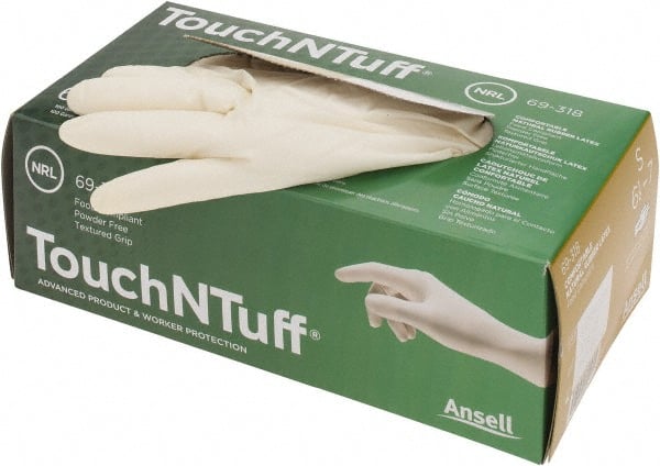 Ansell - Size S, 5 mil, Industrial Grade, Powder Free Latex Disposable Gloves - Exact Tool & Supply
